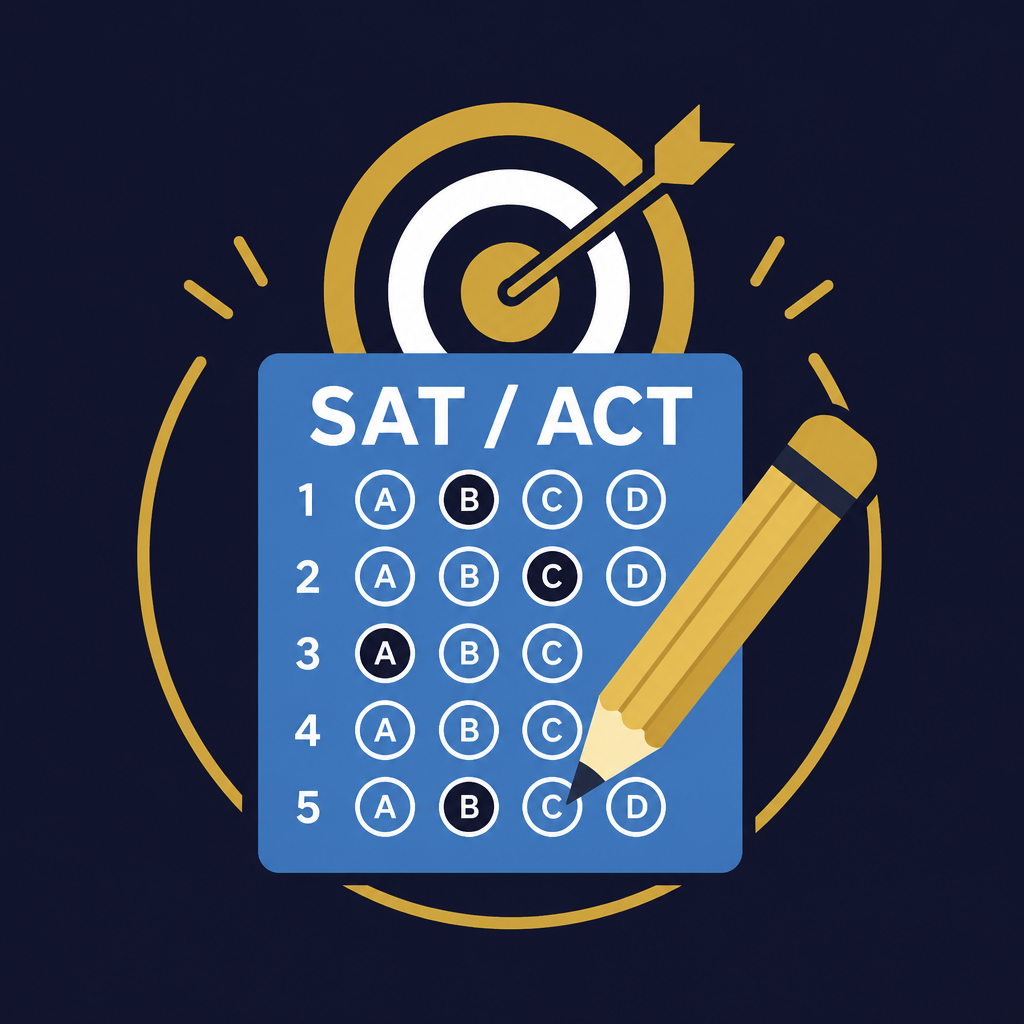 Gold pencil filling in test bubbles on a blue answer sheet